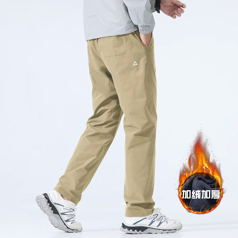 【Boss Li】Fleece-Lined Windproof Outdoor Softshell Pants, Autumn and Winter Straight-Leg Casual Pants with Multiple Pockets, Workwear for Men