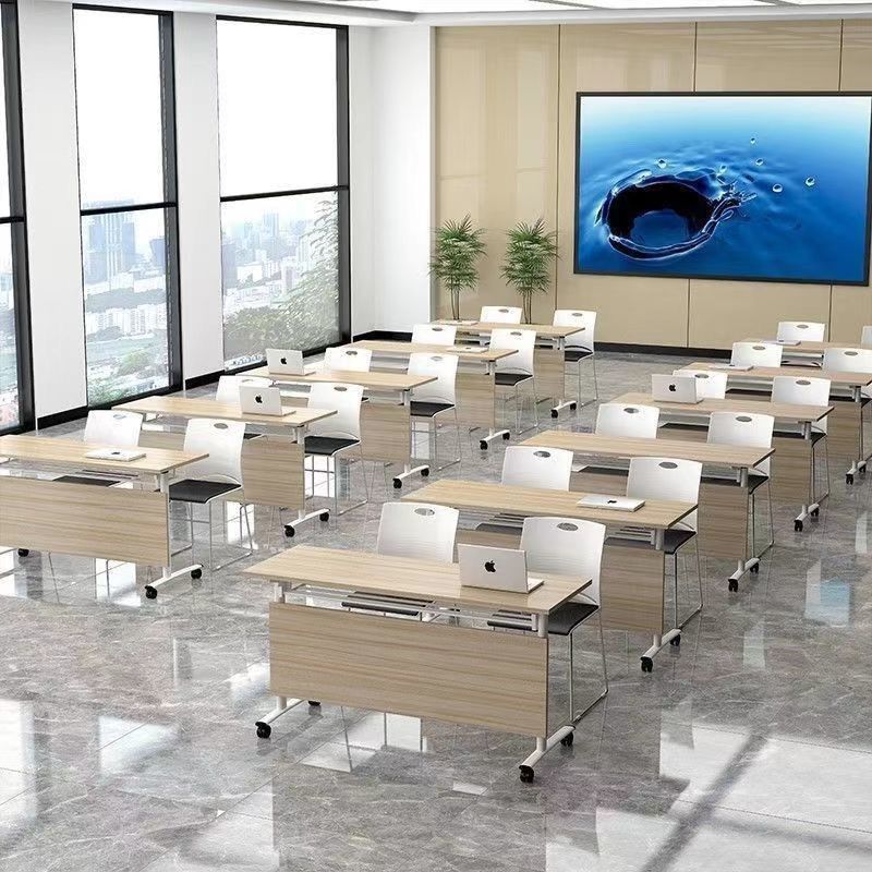 Складной конференц-стол, съемный мобильный спliced длинный стол, двойной офисный стол, складной тренинговый стол и комбинация стульев