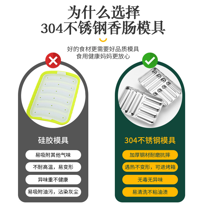 304 stainless steel sausage mold food grade baby food supplement mold manufacturers home homemade hot dog ham steamed cake