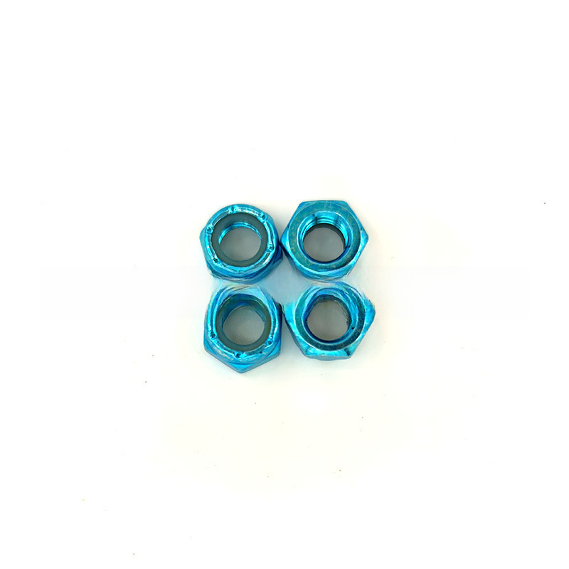 Skateboard 5/16-24 electroplated color M8 inch side mother wheel side cap bracket bridge two ends screw nut