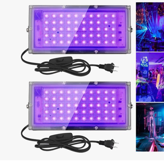 Uv Curing European and American Standard Plug Switch Ultraviolet Floodlight Fluorescent Theater Light Led110V395Nm220V
