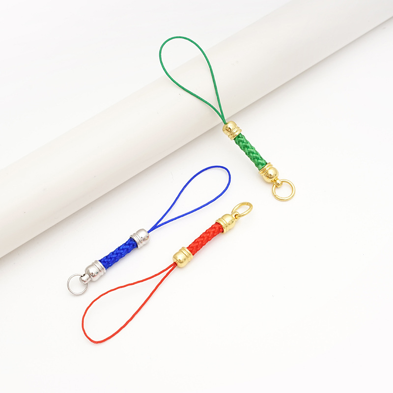 Crown Corn Rope Mobile Phone Lanyard Adjustable Neck Anti-lost Wrist Rope Keychain Hand-woven Rope