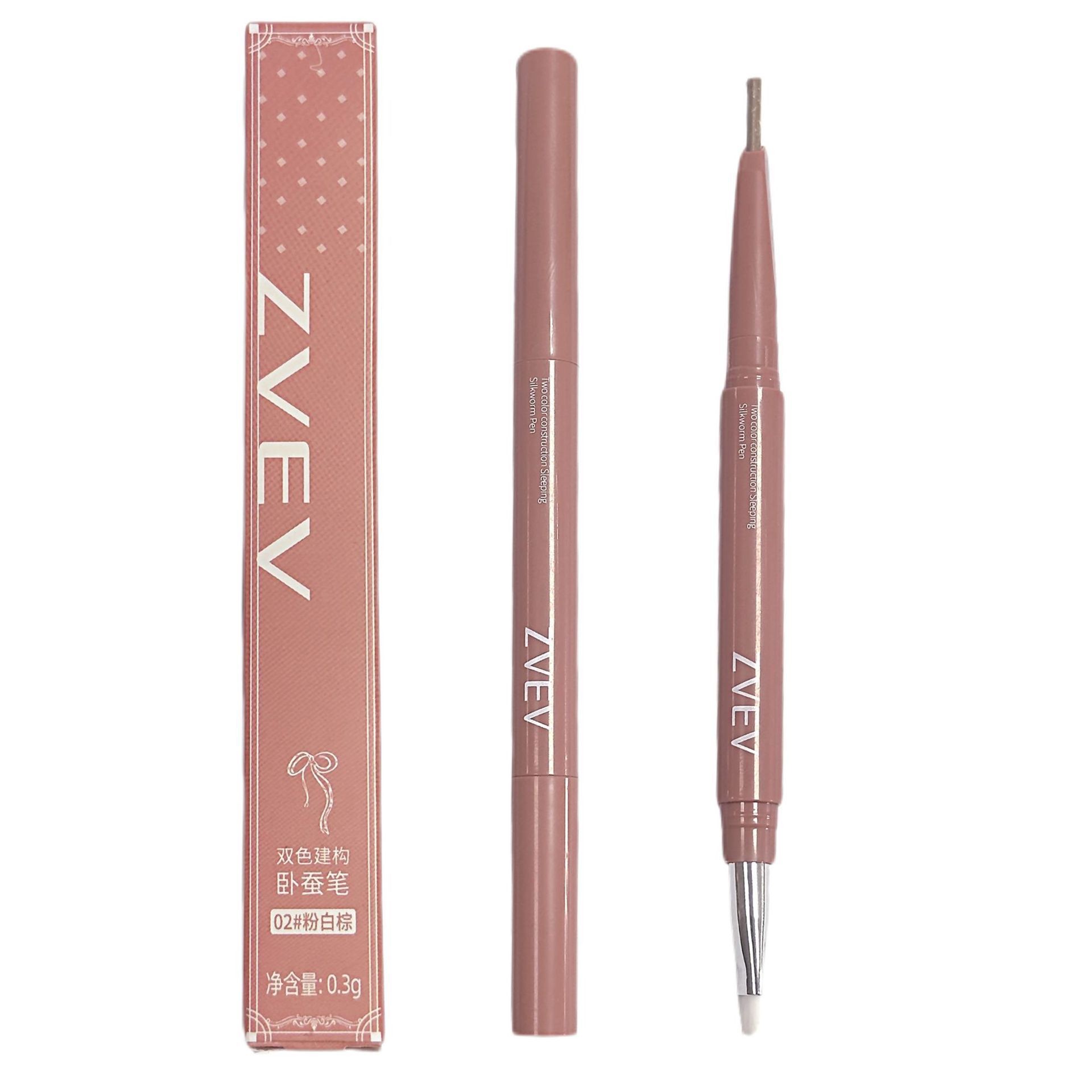 Zvev~Two-Color Construction Silkworm Pen Naturally Brightens and Enlarges the Eyes in One Stroke Korean Eye Makeup Wholesale