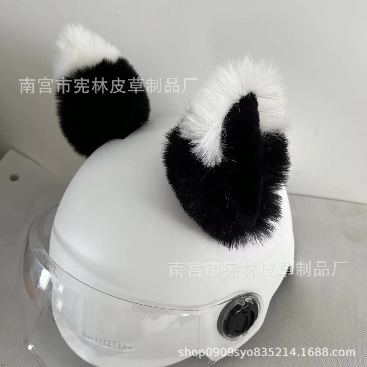 Helmet Plush Decorations Motorcycle Electric Vehicle Helmet Accessories Cat Ears Skiing Motorcycle Plush Ears Cross-Border