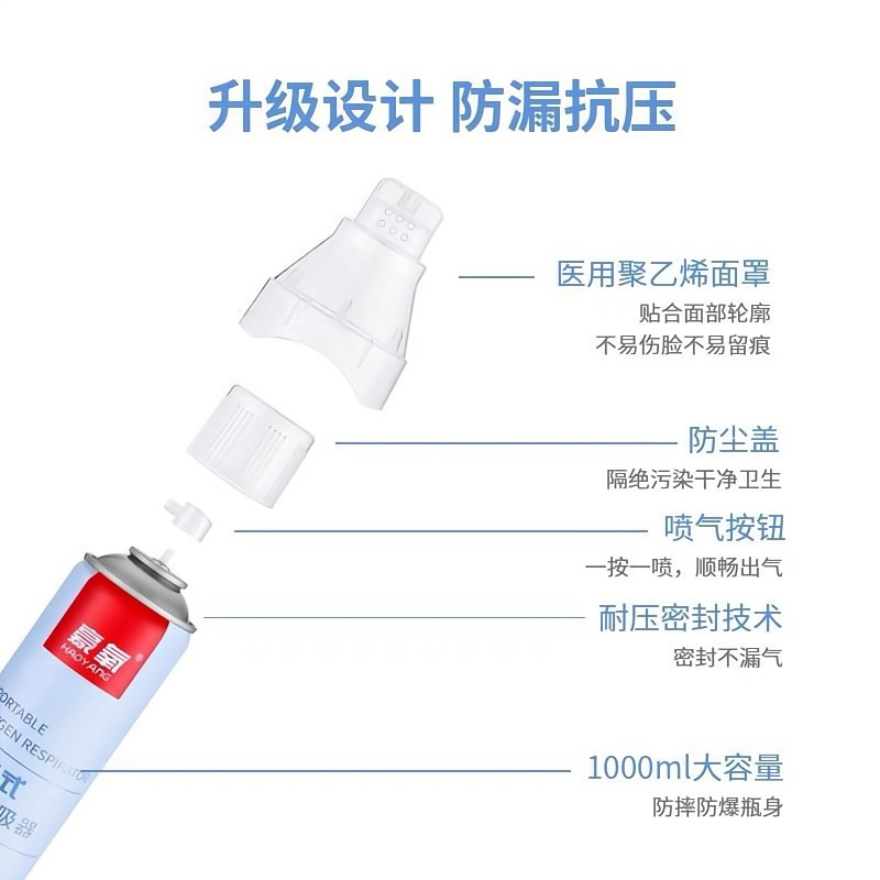 Hao oxygen portable oxygen respirator for the elderly pregnant women children oxygen cylinder 1000ml portable compressed oxygen cylinder