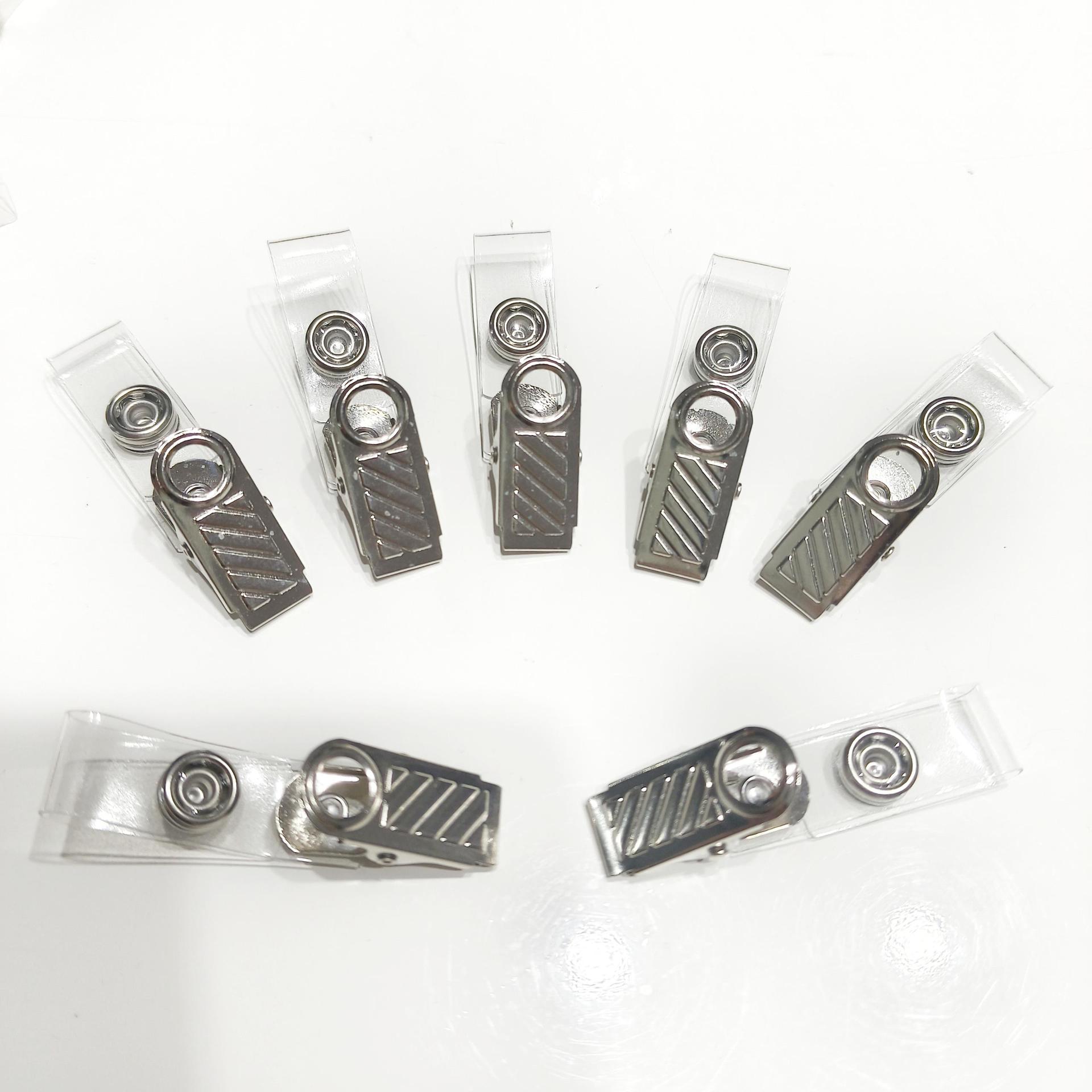 Factory Brand Clip Work Id Card Holder Large English Clip U-Shaped Work Badge Work Card Buckle Floral Clip Metal Badge