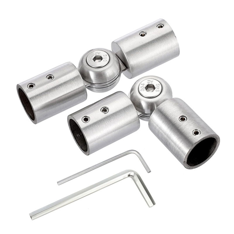 304 stainless steel round pipe connector bathroom adjustable black fixing shower room curtain rod universal connector