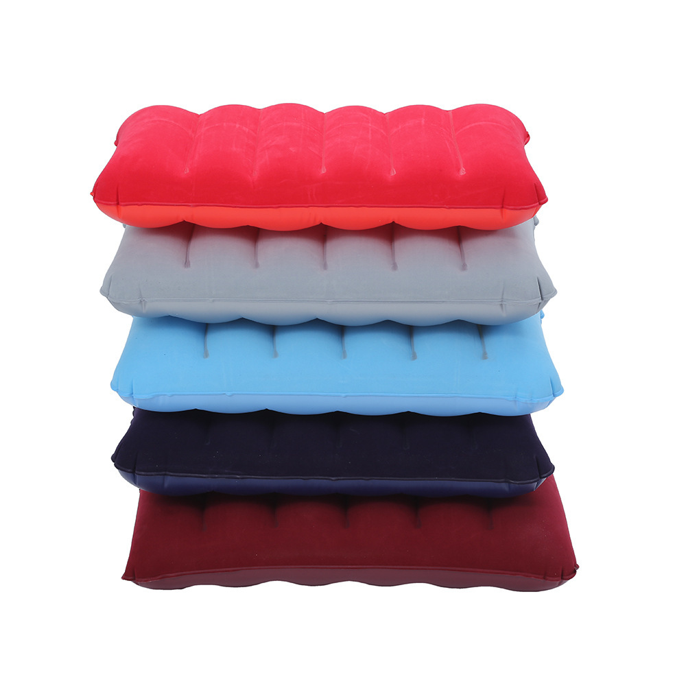 PVC Flocking Inflatable Pillow Nap Square Inflatable Pillow Business Office Travel Inflatable Pillow Stall Supply