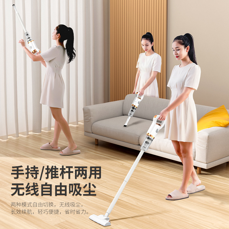 Cross-border New High-power Handheld Household Car Vacuum Cleaner Dual-purpose Wireless High-power Dust Removal Mite Vacuum Cleaner