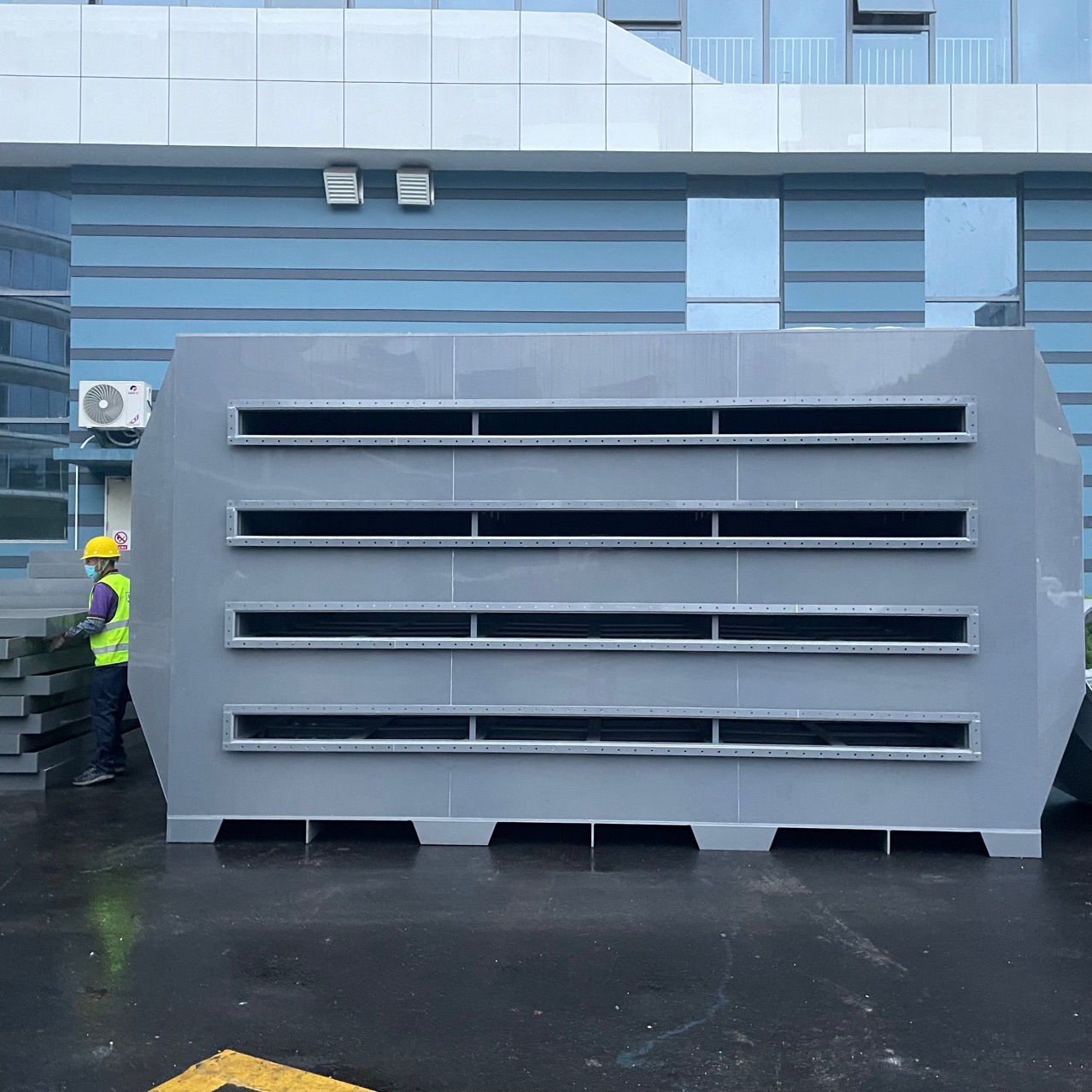 Pp Spray Tower Industrial Acid and Alkali Exhaust Gas Treatment Complete Equipment Stainless Steel Hybrid Cyclone Tower Square Swirl Tower