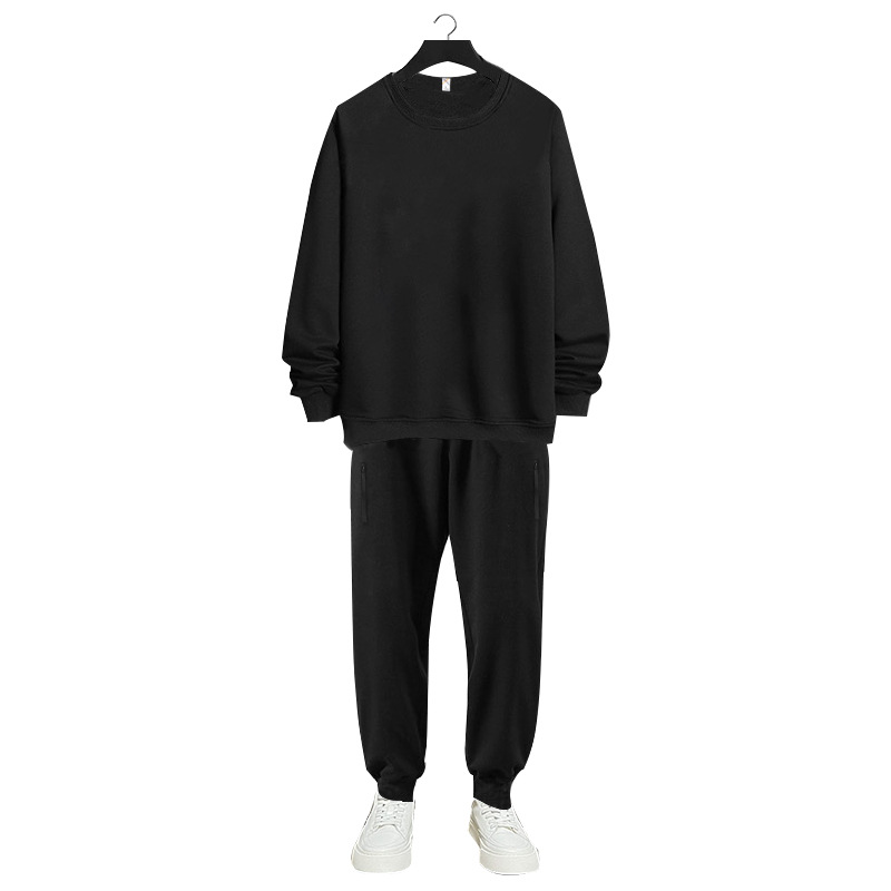 DW1010-DK2010 extra large size suit sports cotton fleece-lined fat sweater pants men's autumn and winter Plus