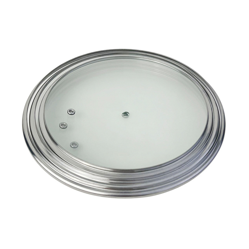 Pot Lid Household Transparent Tempered Glass Soup Pot Steamer Cooking Pot Lid 32cm Stainless Steel Round Soup Pot Lid