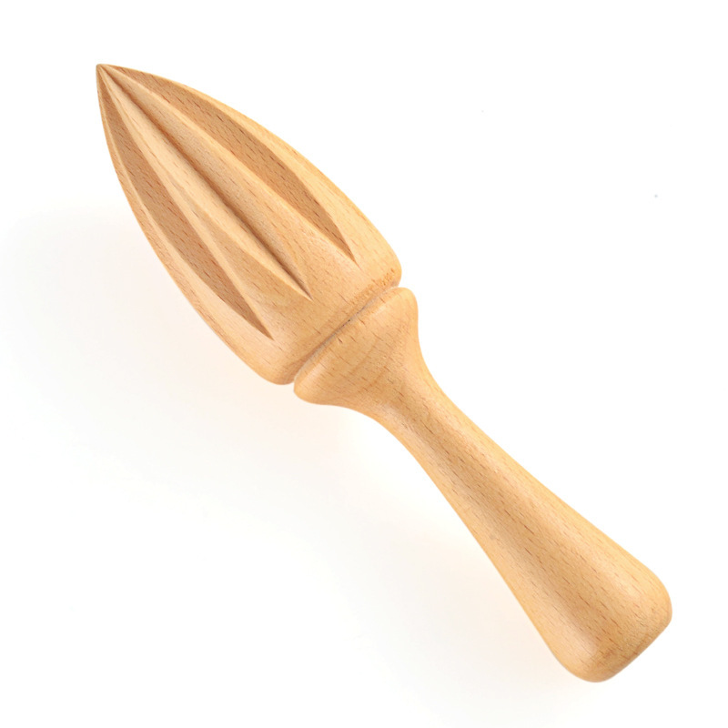 Manual Beech Lemon Juicer Unpainted Solid Wood Lemon Cone Kitchen Baking Supplies Log Juice Tool