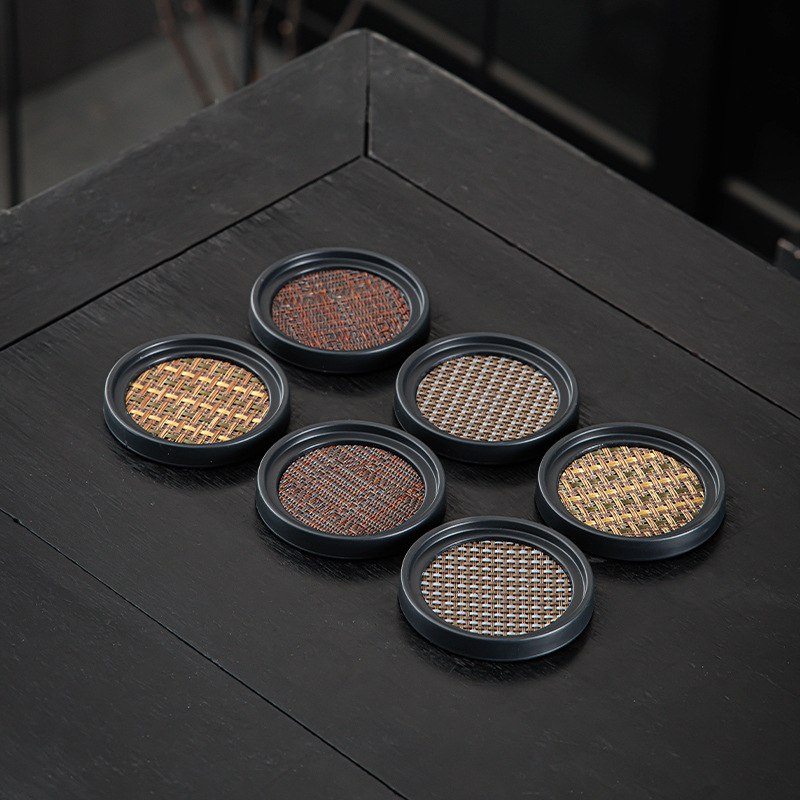 Small Dry Bubble Tea Tray Household Retro Style Bamboo Wooden Tea Cup Tray Afternoon Tea Table Tea Tray Coaster Non-Slip