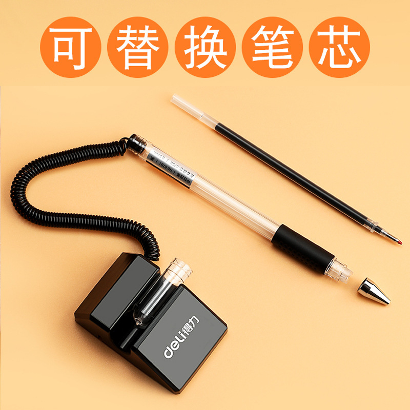 Deli Desk Pen Business Gel Pen Desktop Pen Counter Pen Desk Pen Bank Front Desk Signature Pen Stationery Dropshipping