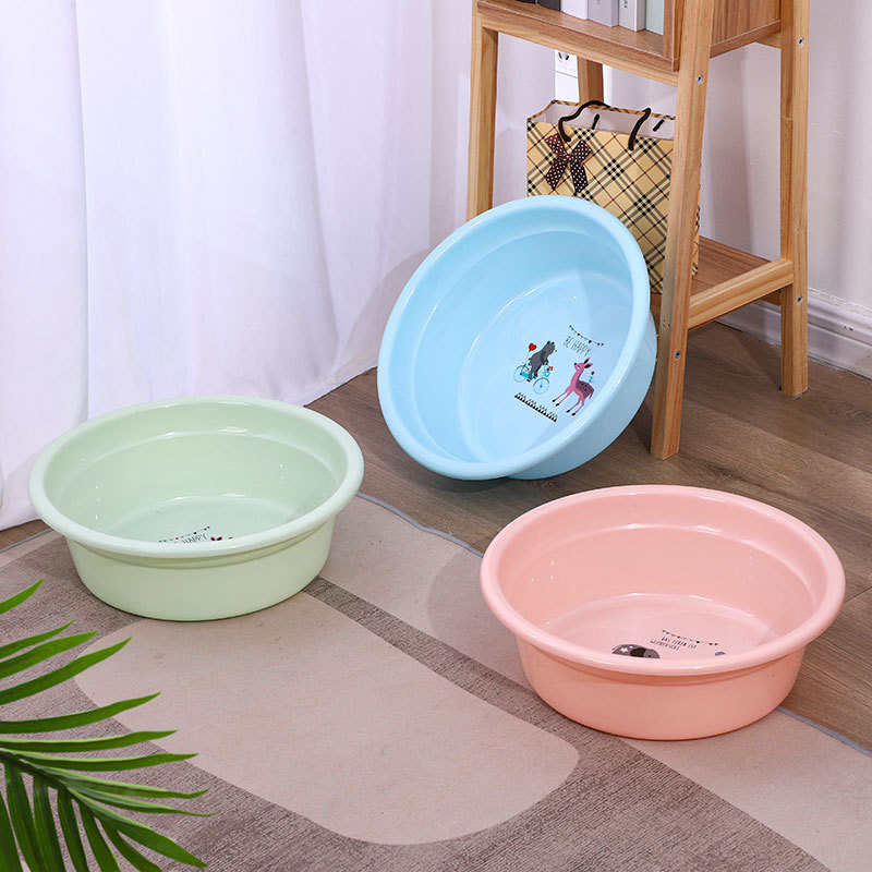 Household waist line basin round plastic washbasin laundry basin dormitory simple laundry basin washbasin foot basin batch