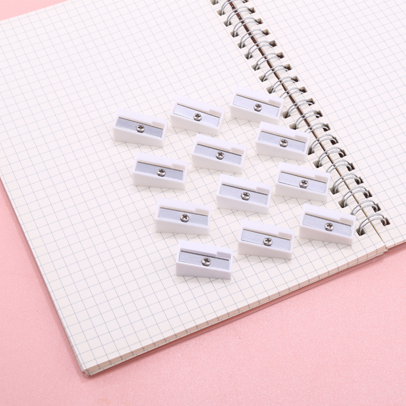 Colorful Single-Hole Small Square Plastic Manual Pencil Sharpener Primary School Student Pencil Sharpener Pencil Sharpener Stationery Small Gifts Wholesale