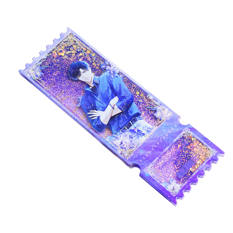 Custom Acrylic Flowing Sand Mahjong Tiles Anime Peripheral Ornaments Keychain