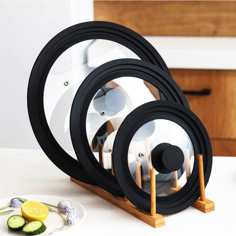 Силиконовая крышка для кастрюли, универсальная, противопроливная, противоожоговая, прозрачная закаленная стеклянная крышка для супа и рагу