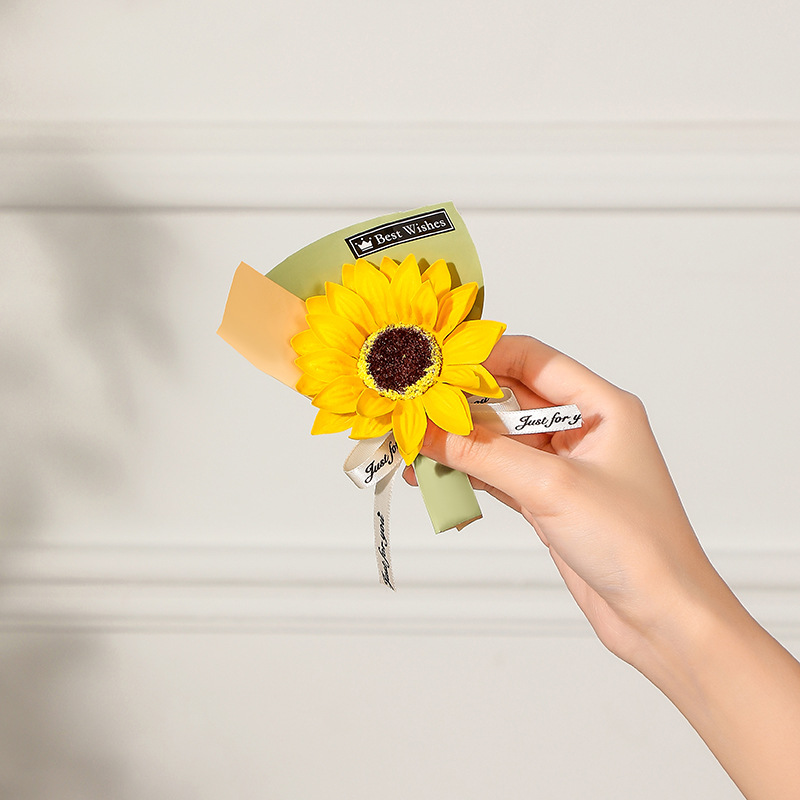 Cross-border Graduation Teacher's Day Sunflower bouquet Eternal Flower Soap Flower Gift Accompanying Gift Valentine's Day Gift Box Matching