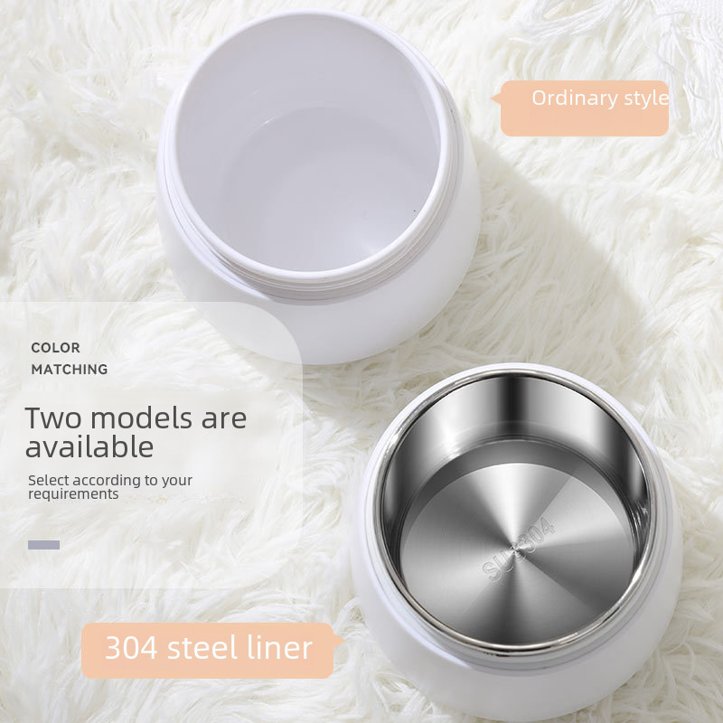 304 stainless steel cartoon cat ear insulation soup cup with lid spoon with handle portable sealed soup can Breakfast Cup wholesale