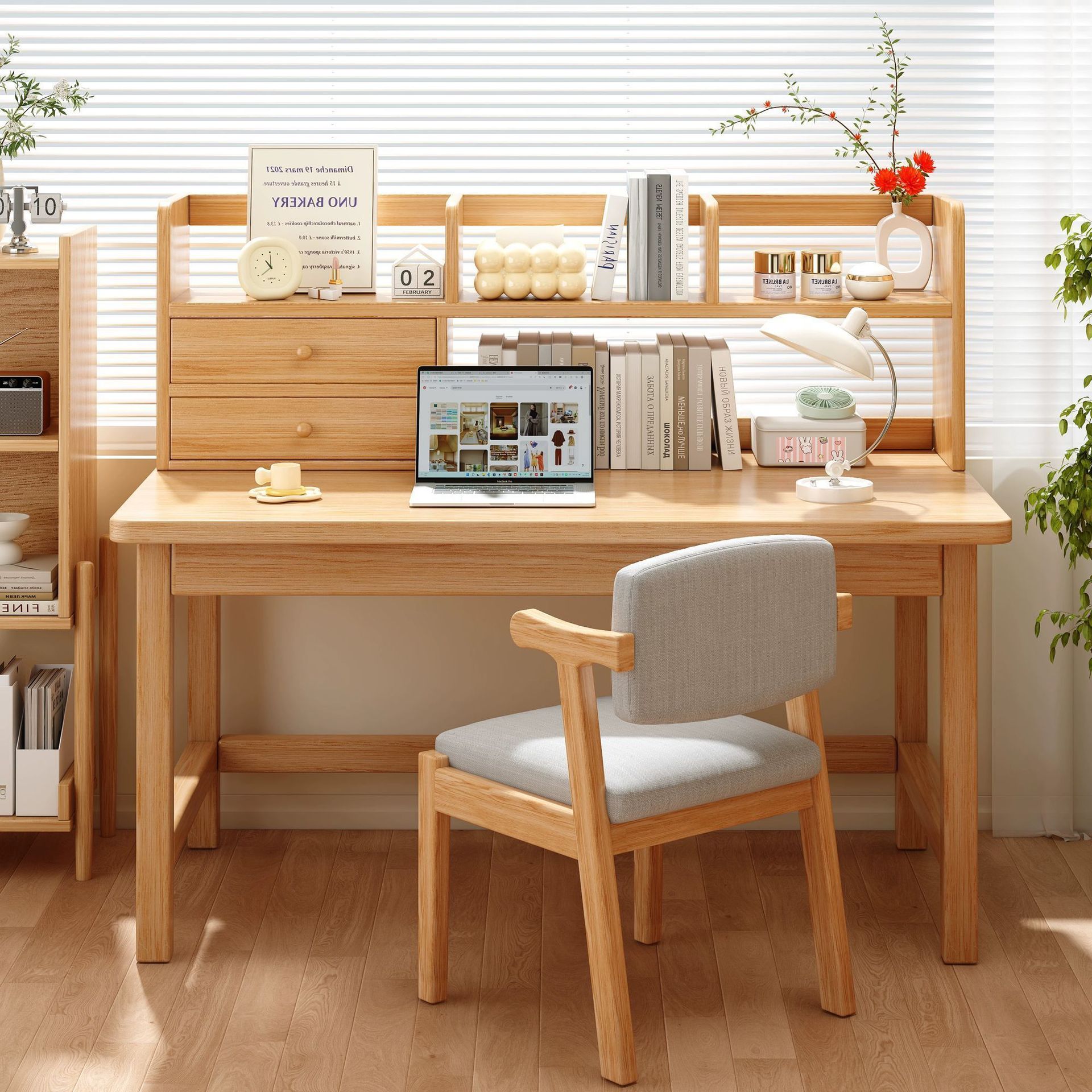 Стол из массива дерева, полностью деревянный стол для учебы, простой стол с интегрированной полкой, настенный стол для маленькой квартиры