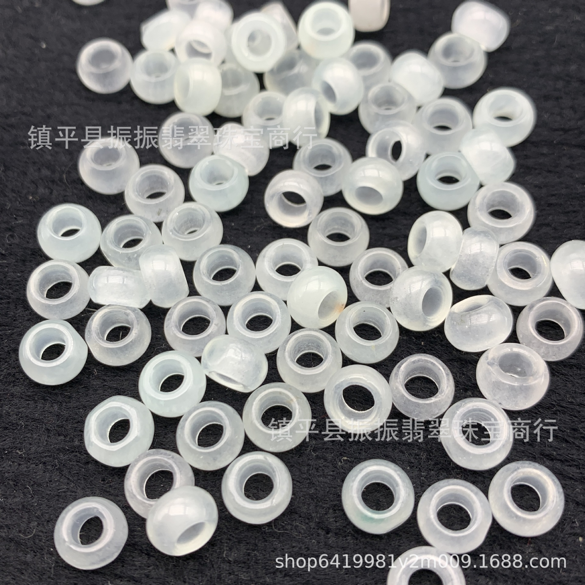 Big hole abacus beads Jade loose beads wholesale ice White 8 x 5mm Big Hole bagel diy jade jewelry wholesale