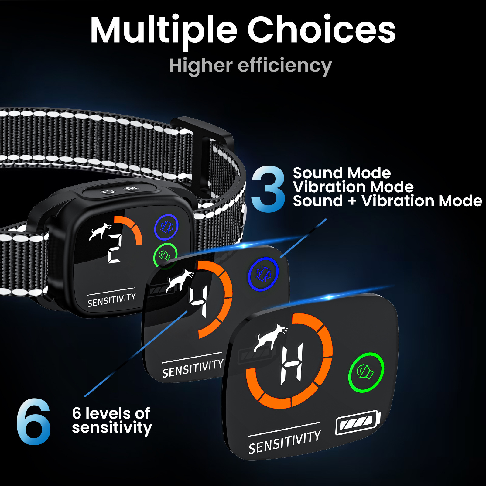 Cross-Border Color Screen Anti-Barking Device, Automatic Dog Training Device, Vibrating Collar, Pet Training Supplies, Anti-Barking Device