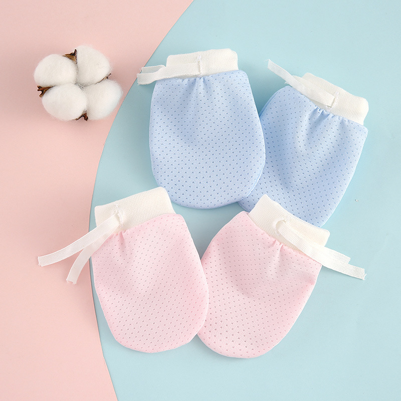 Foreign Trade Baby Anti-Scratch Mesh Gloves, Summer Thin Breathable Cool High-Elastic Drawstring Adjustable Baby Gloves