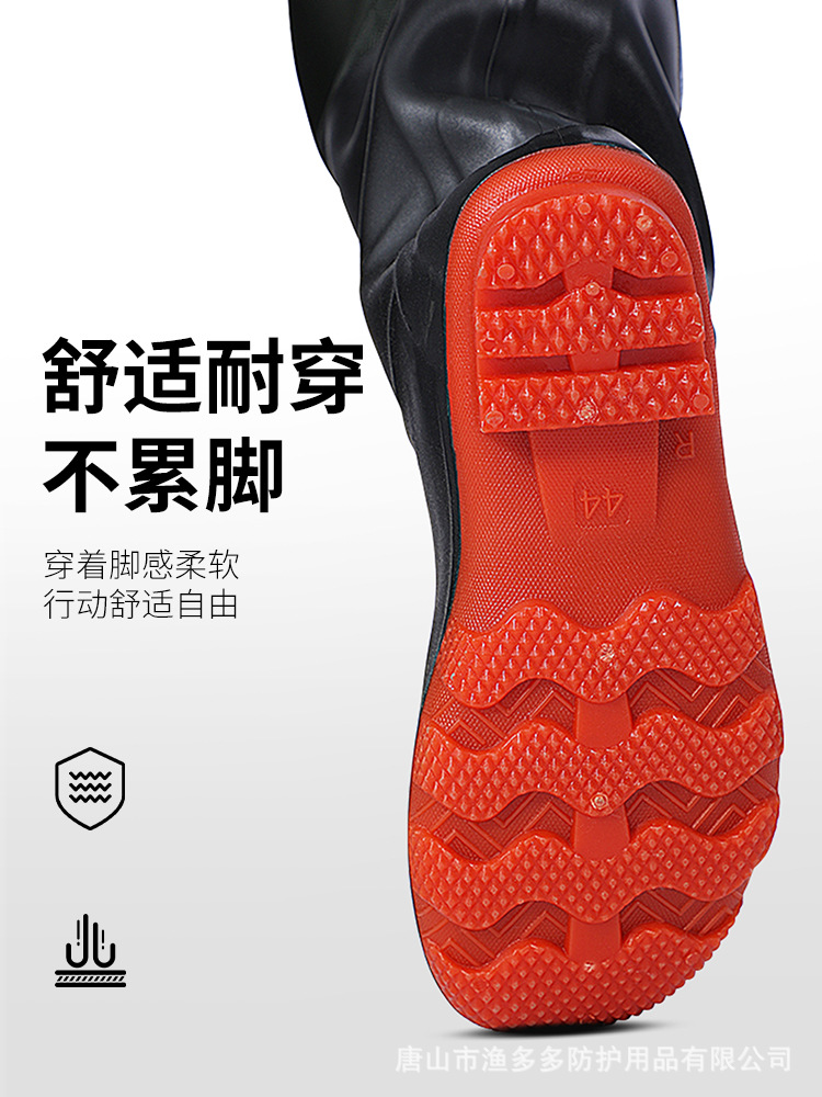 Yuduo manufacturers wholesale waterproof conjoined water pants winter fishing gloves clothing rain boots rain pants
