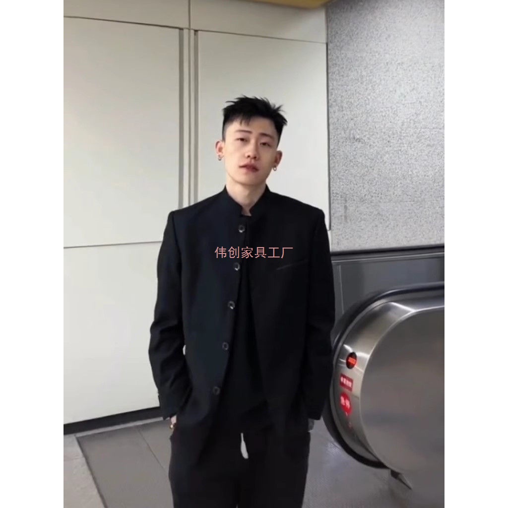 Men's Casual Top with a Stand Collar, Similar to the Style Worn by Internet Celebrities, New Chinese Style Trendy Jacket for Autumn and Winter