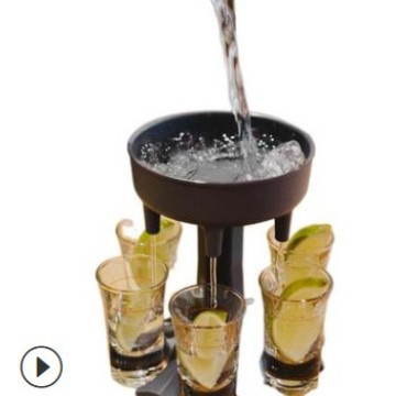 Cross-border explosions wine Dispenser six Cup Decanter 6 Shot Glass Dispenser and Holder