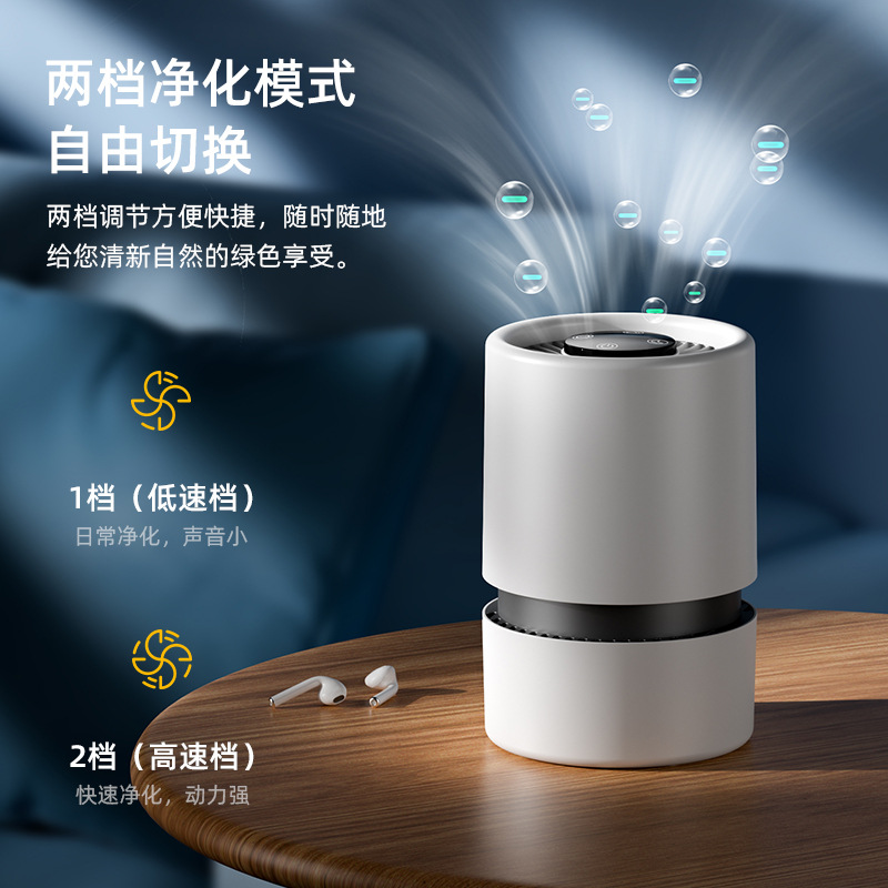 New Cross-Border Small Desktop Air Purifier USB Portable Deodorization and Second-Hand Smoke Pm2.5 Manufacturer Wholesale