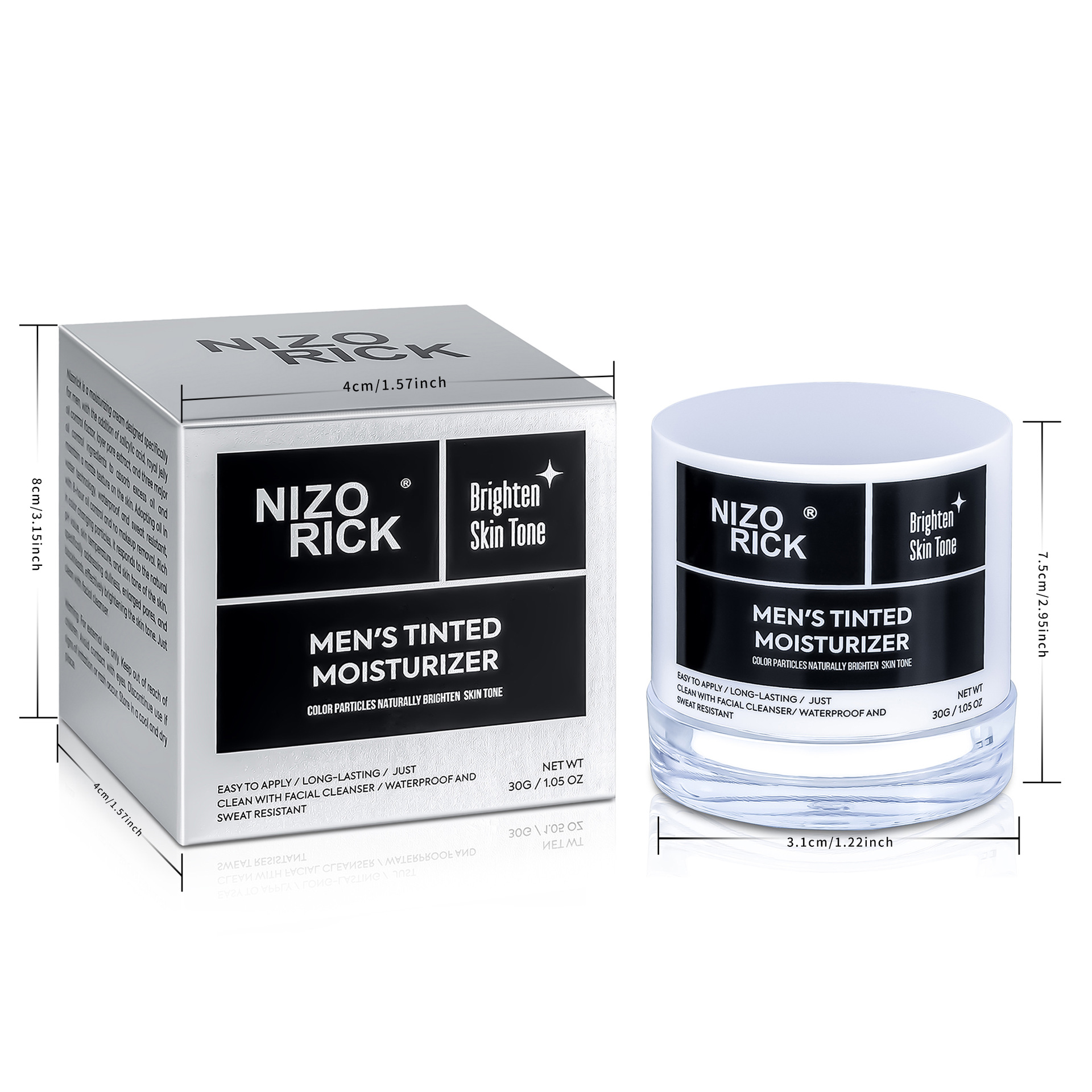 Cross-border New Men's Liquid Foundation Concealer Cream Brightening Skin Color Moisturizing Nature Not False White Lazy People Plain Cream in stock