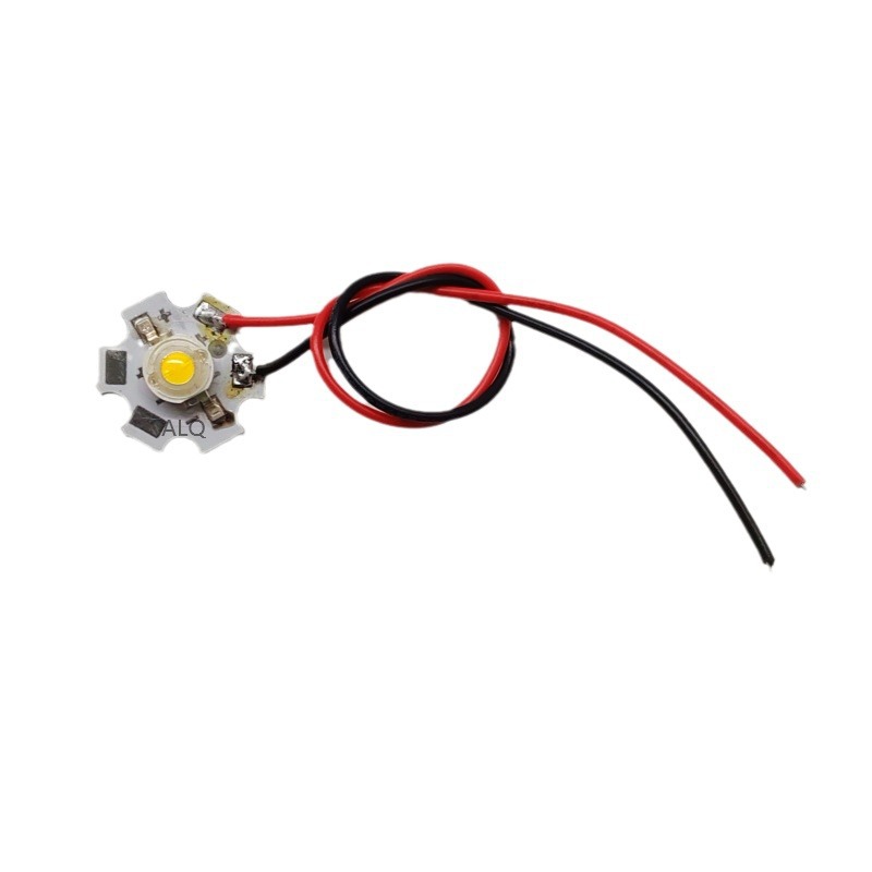 High-power led lamp bead with red and black wire welding 20mm aluminum substrate wick with wire highlight 1W3W5W white light bulb