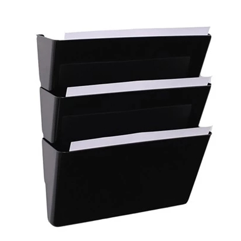 Plastic Wall-Mounted File Rack Home Office Wall Stackable Storage Pocket Hanging Magazine Storage Bag