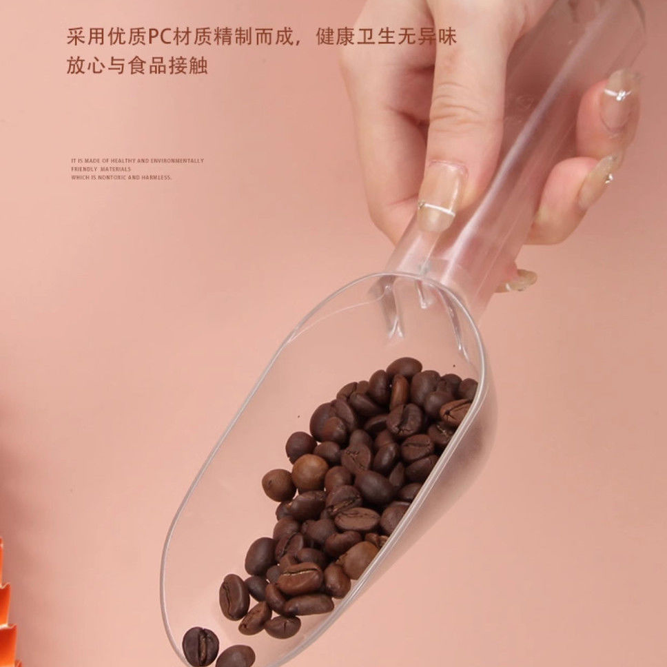 Plastic Ice Shovel Transparent Pc Thickeneded Milk Tea Popcorn Supermarket Cereals Flour Feed Dried Fruit Tea Food Shovel