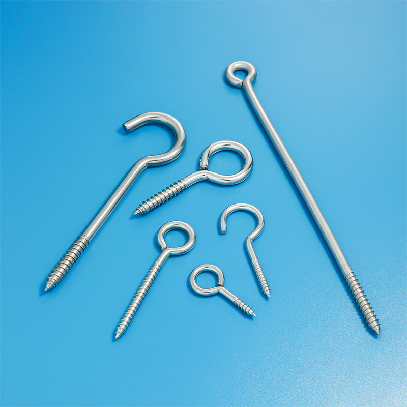 Factory spot 6.0*32*82 stainless steel self-tapping sheep eye ring hardware accessories ring lamp hook sheep eye hook screw