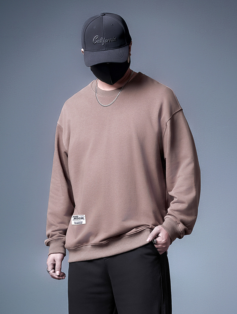 73667B-Apricot Woven Badge G568-Black-854 Round Men's Plus Size Casual Men's Wear