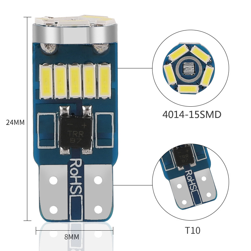 Foreign trade for New highlight car LED display wide reading lamp T10 4014 15SMD