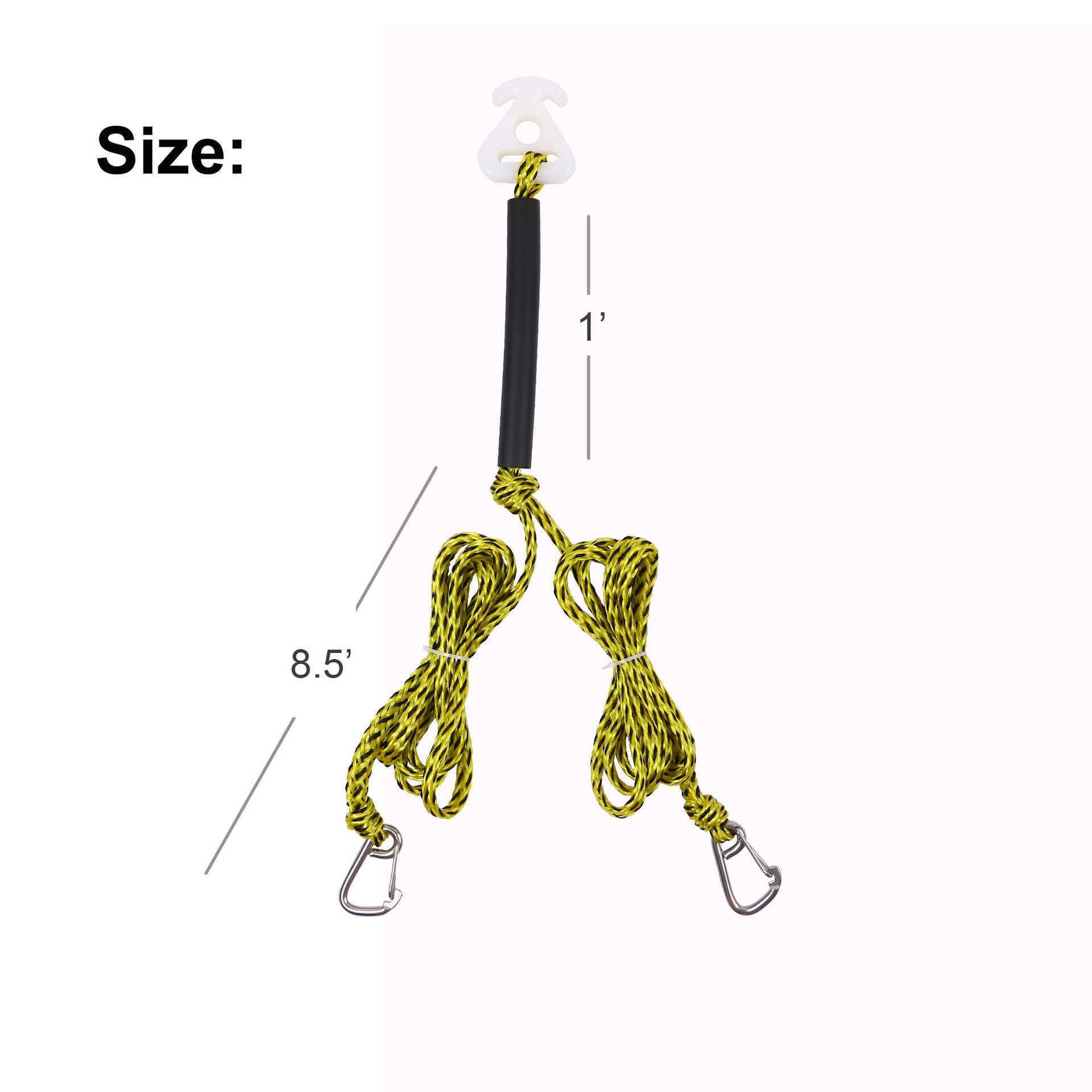 Double-Hook Tow Rope for Water Use, Kayak Tow Rope, Inflatable Bed Load-Bearing Tow Rope, Surfing Rope, High-Strength Marine Rope