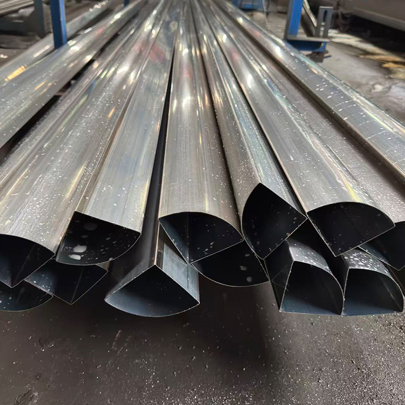 304 Stainless Steel Fan-Shaped Tubes, Customized Various Special-Shaped Tubes for Stair Handrails, Foshan Stainless Steel Source Manufacturer