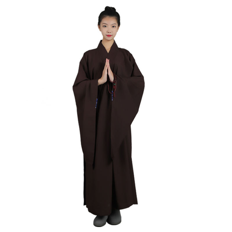 Haiqing Ju Shi Suit and Monk Suit Men's and Women's Table Linen Brown Four Seasons Haiqing Luga Luga Long Shirt Zen Monk Clothes