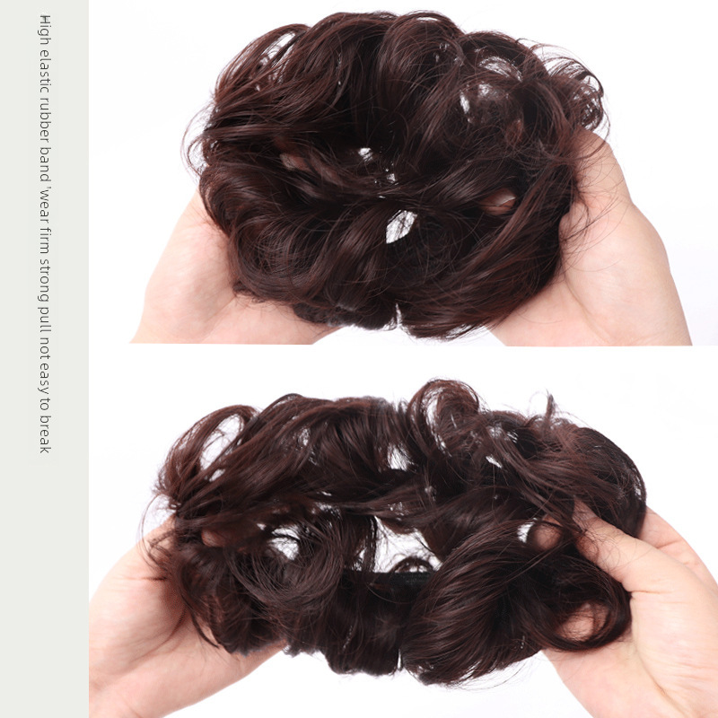 Hongxiu Selection - Wig Curly Hair Circle Women's Ball Hair Disk Fluffy Matte Simulated Hair Plate Buds Bun