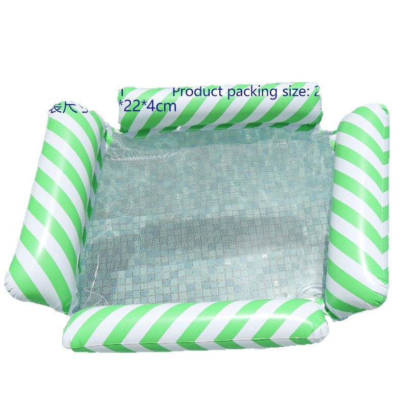 Cross-border new inflatable floating row outdoor foldable backrest mesh floating bed water inflatable supplies recliner floating bed