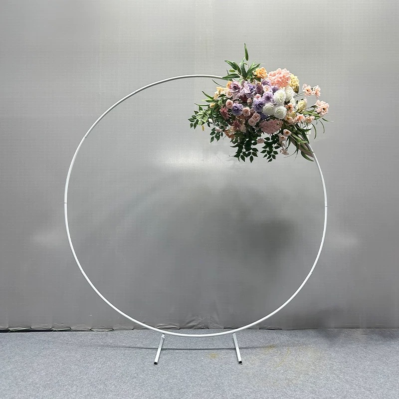 Factory wholesale foreign trade wedding arch round square golden white bracket props background decoration party party