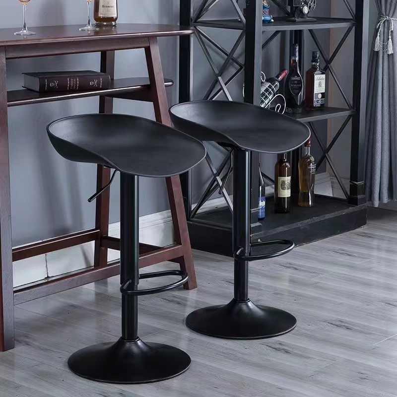 High Bar Stool with Adjustable Height, Modern and Stylish Home Bar Chair, Front Desk Cashier Chair with Wheels, Metal Swivel Chair