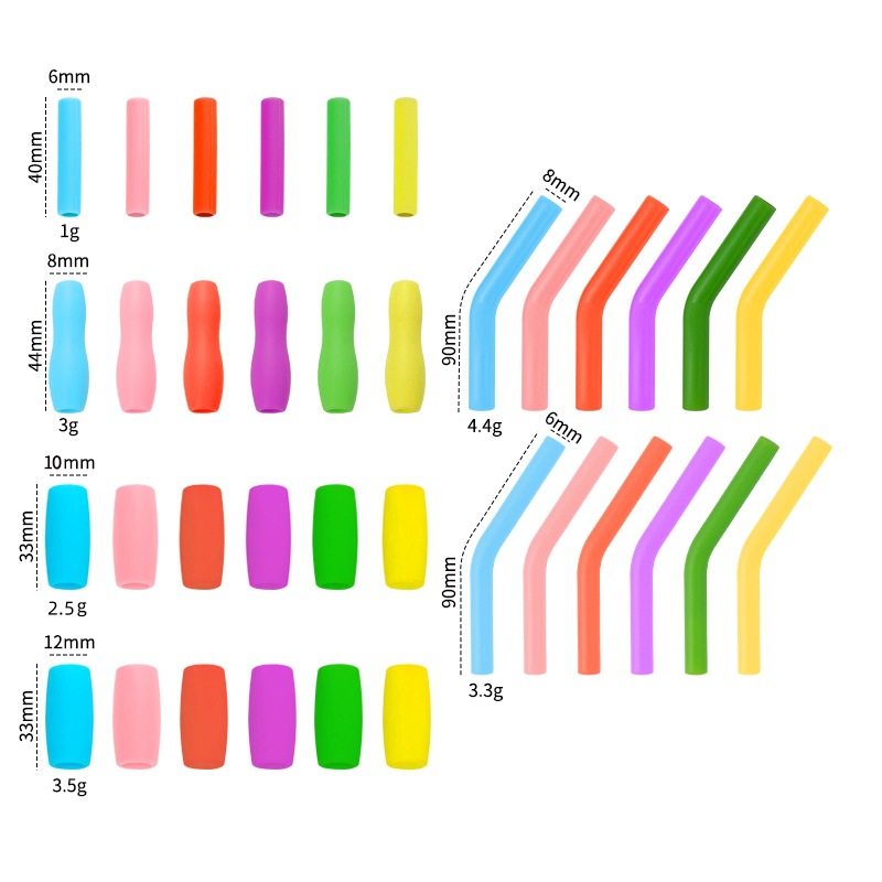 Amazon Car Cup Straw Silicone Nozzle 8Mm10Mm Straw Cap Protective Cover Anti-Scratch Tongue Anti-Scalding Nozzle Set