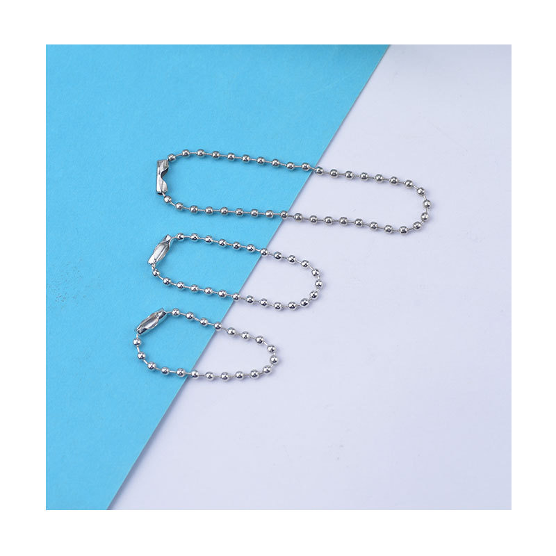 Bead Chain Durable Lanyard Beaded Glass Bead Chain Appearance Fashionable Ball Chain Ball Chain Multi-Specification Metal Decorative Chain Fine