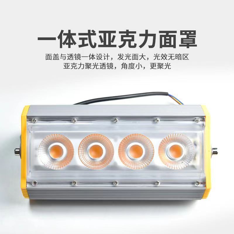 Led Outdoor Waterproof Floodlight Lighting Four-Eye Courtyard Exterior Wall Advertising Spotlight Spotlight Inserted into the Ground Tree Light